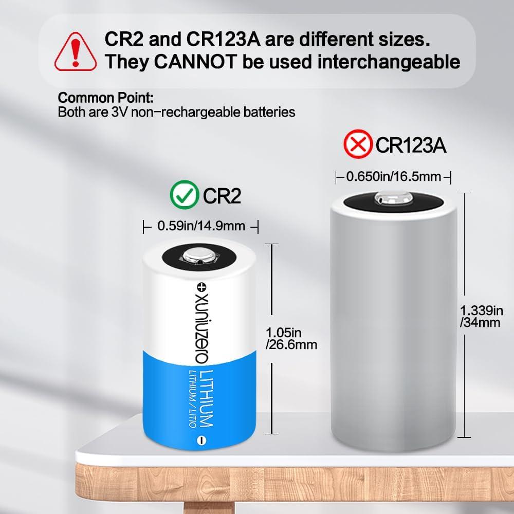 Baterías de Litio CR2 3V XUNIUZERO 1000mAh Paquete de 4