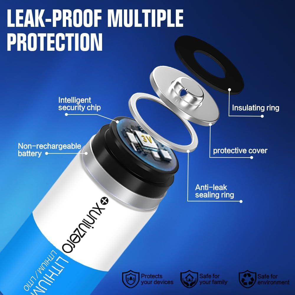 Baterías de Litio CR2 3V XUNIUZERO 1000mAh Paquete de 4