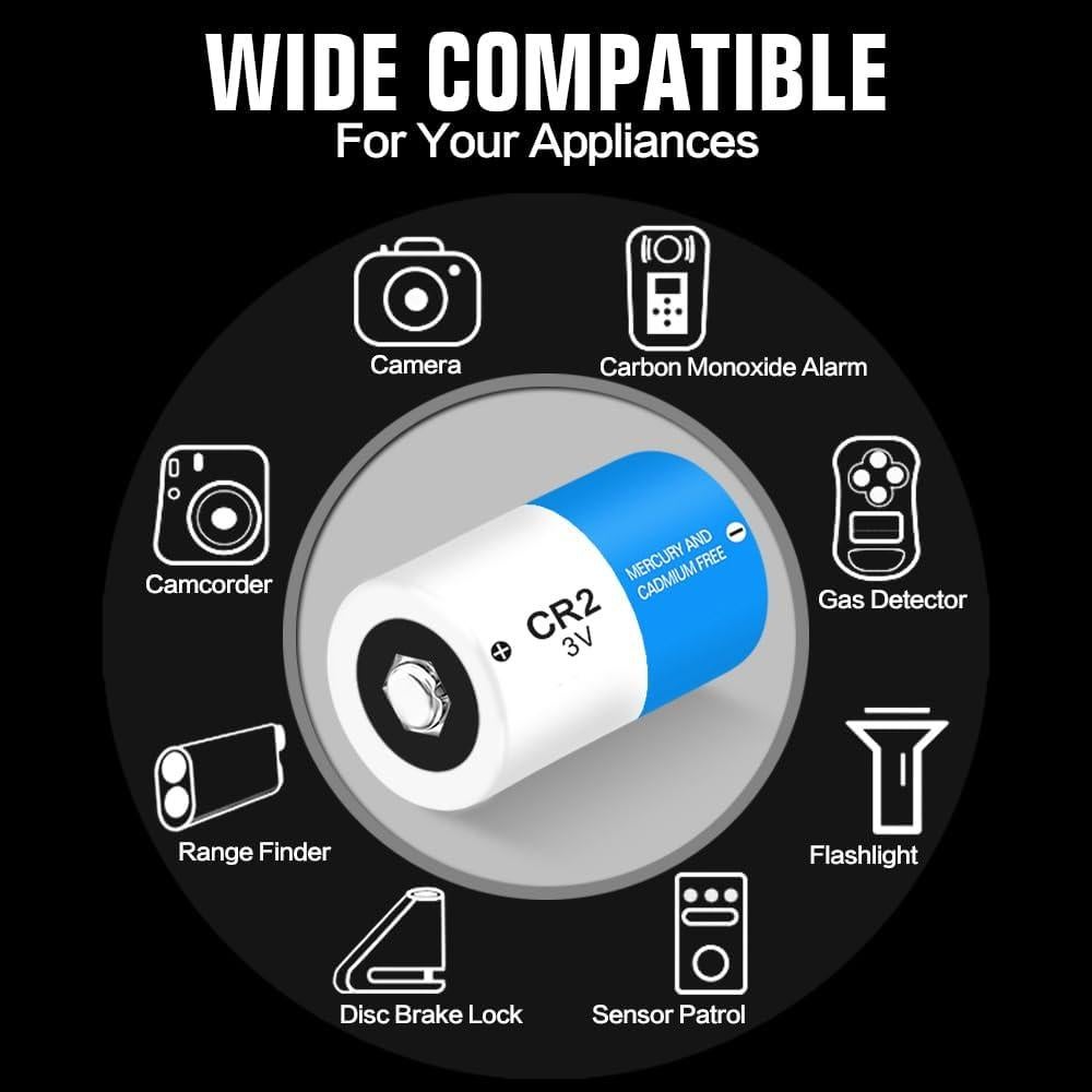 Baterías de Litio CR2 3V XUNIUZERO 1000mAh Paquete de 4