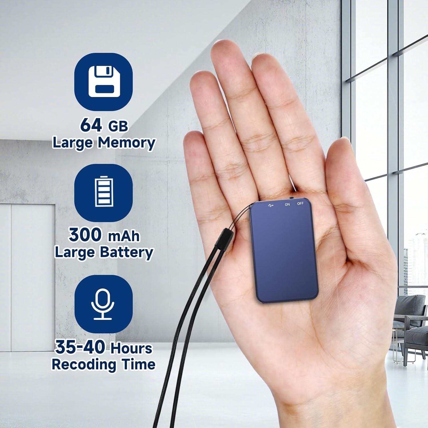 Grabadora de Voz Digital Vormooi Q1 64GB - 35 Horas Grabación