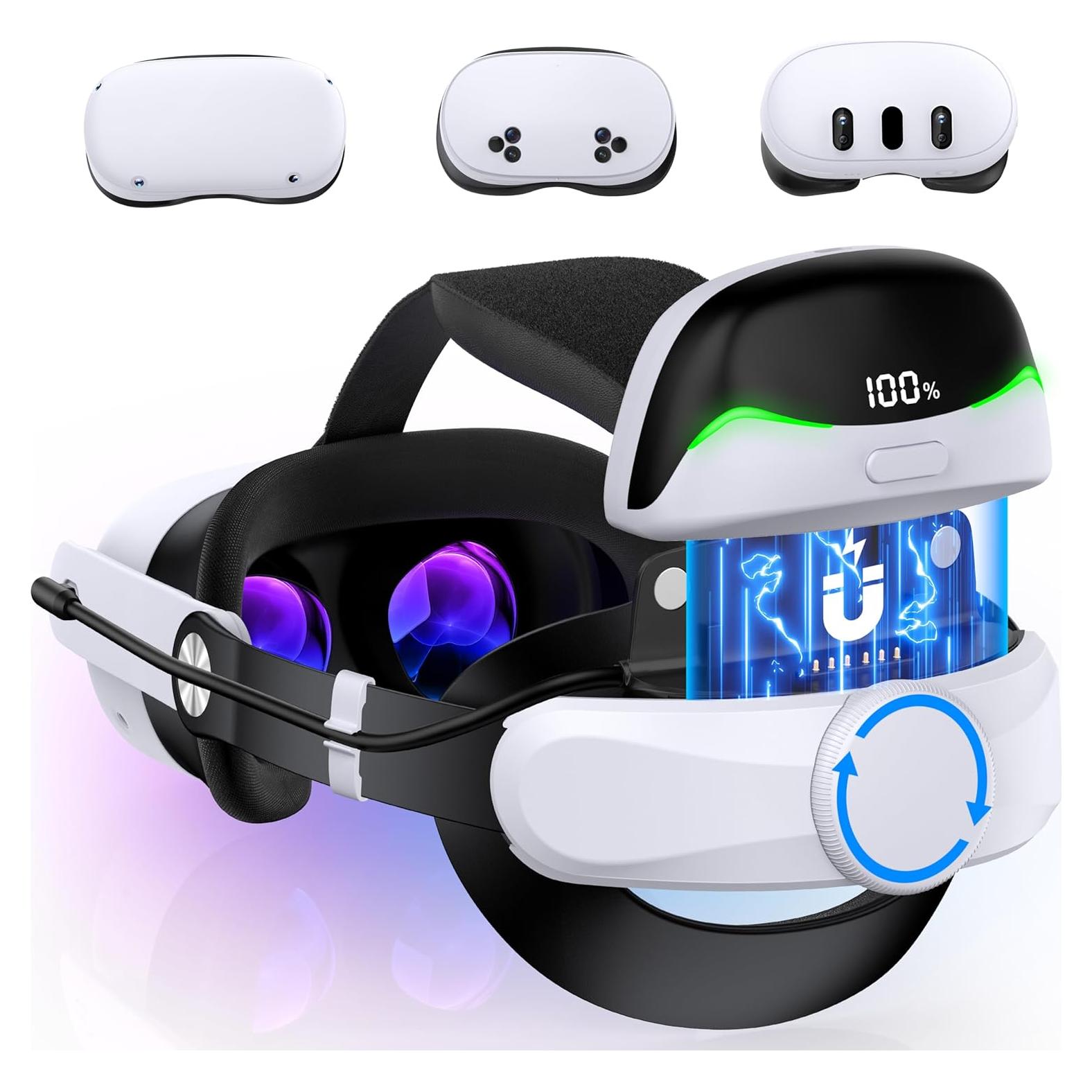 Correa para cabeza VR KawayeReal con batería 6700mAh y almohadilla