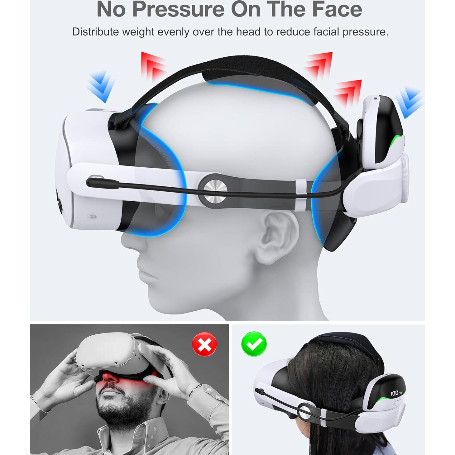 Correa para cabeza VR KawayeReal con batería 6700mAh y almohadilla