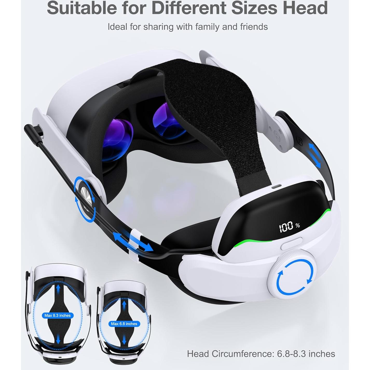 Correa para cabeza VR KawayeReal con batería 6700mAh y almohadilla