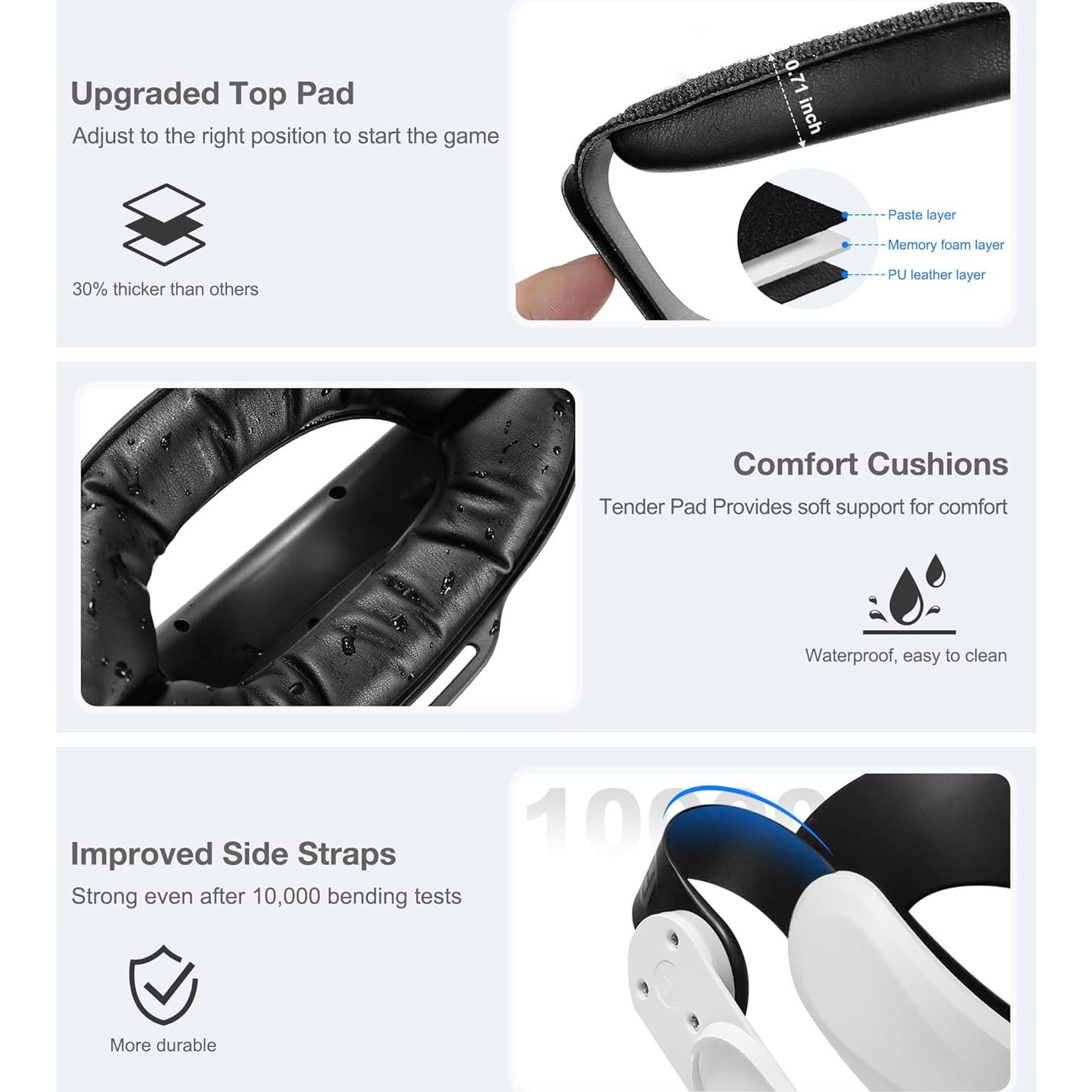 Correa para cabeza VR KawayeReal con batería 6700mAh y almohadilla