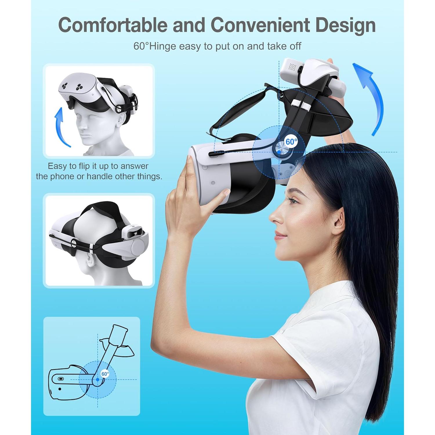 Correa para la cabeza NinjajoyOX para Meta Quest 3S/3/2 - 7500mAh