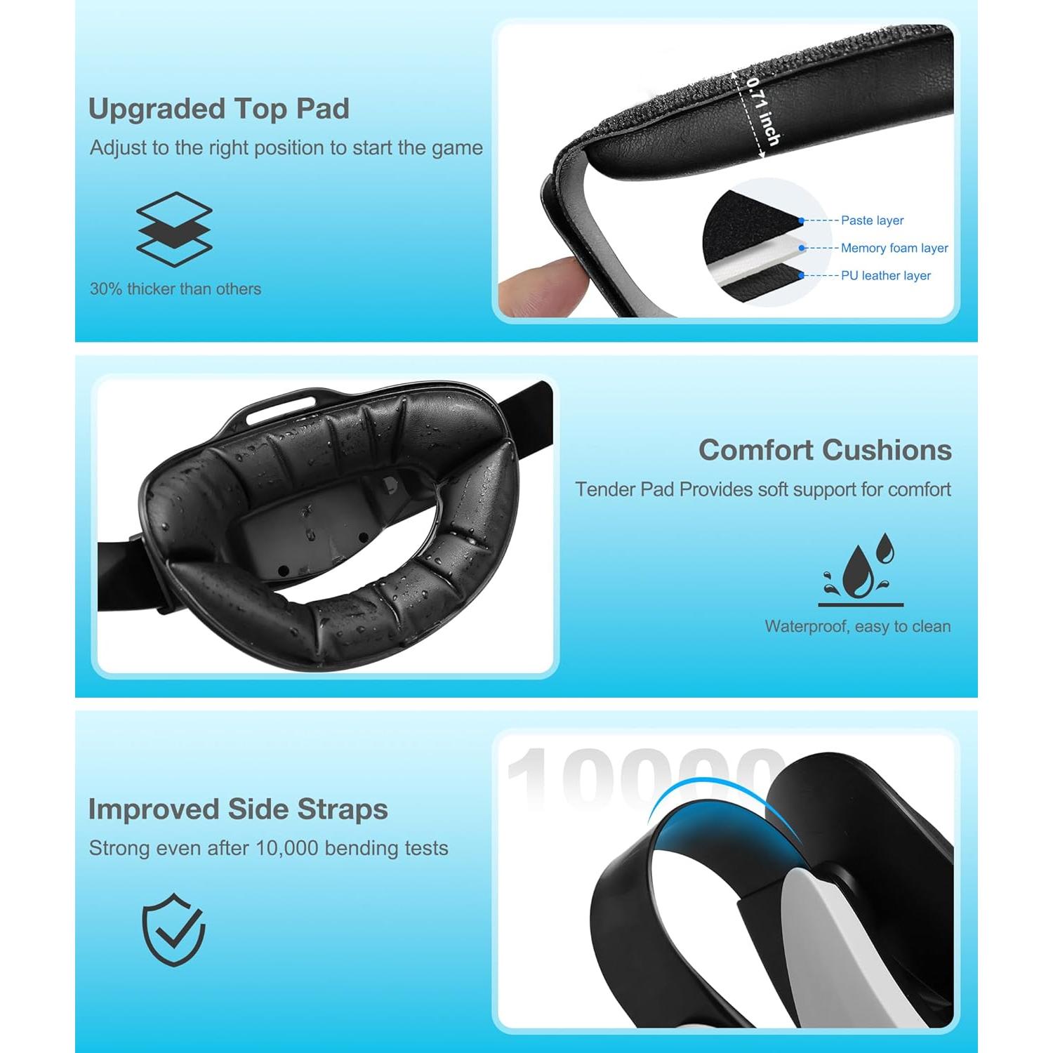 Correa para la cabeza NinjajoyOX para Meta Quest 3S/3/2 - 7500mAh