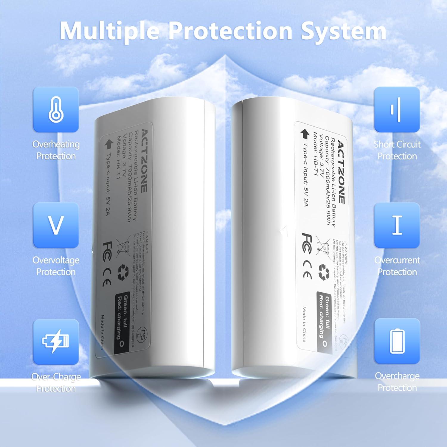 Paquete de 2 Baterías Recargables ActZone 7000mAh para Cámara WYZE