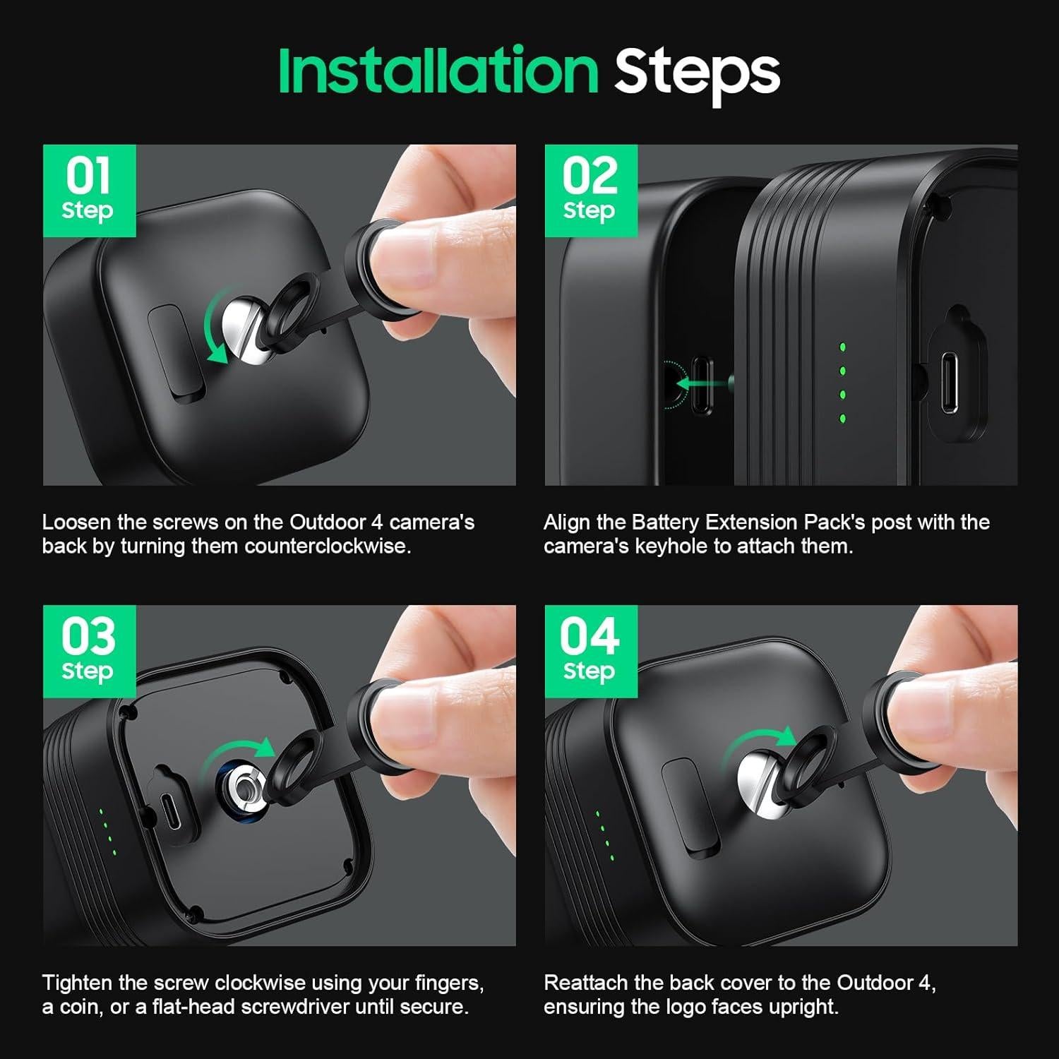 Batería Recargable Aiobuvr 6000mAh para Blink Outdoor 4