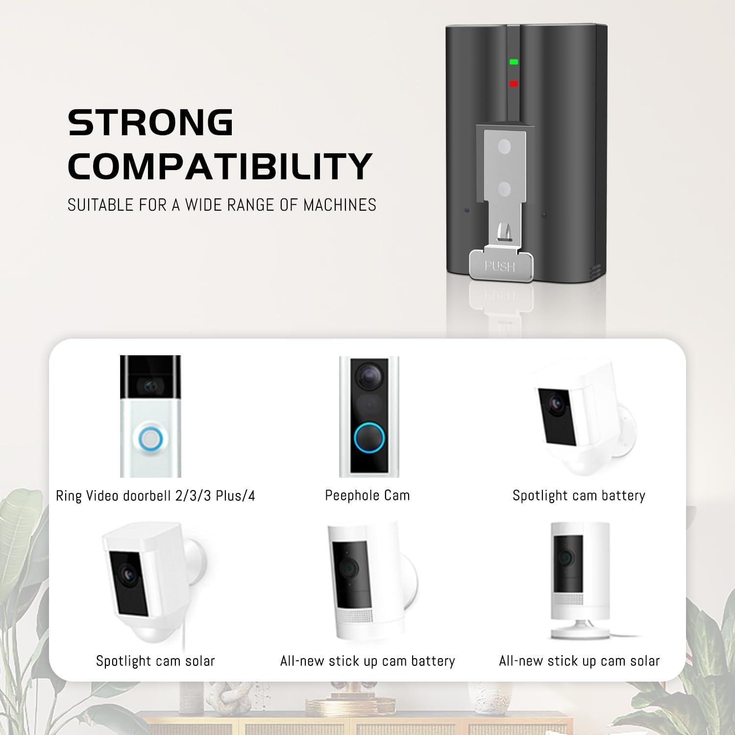 Batería V4 Recargable para Timbre de Video Ring 2/3/4 6040mAh