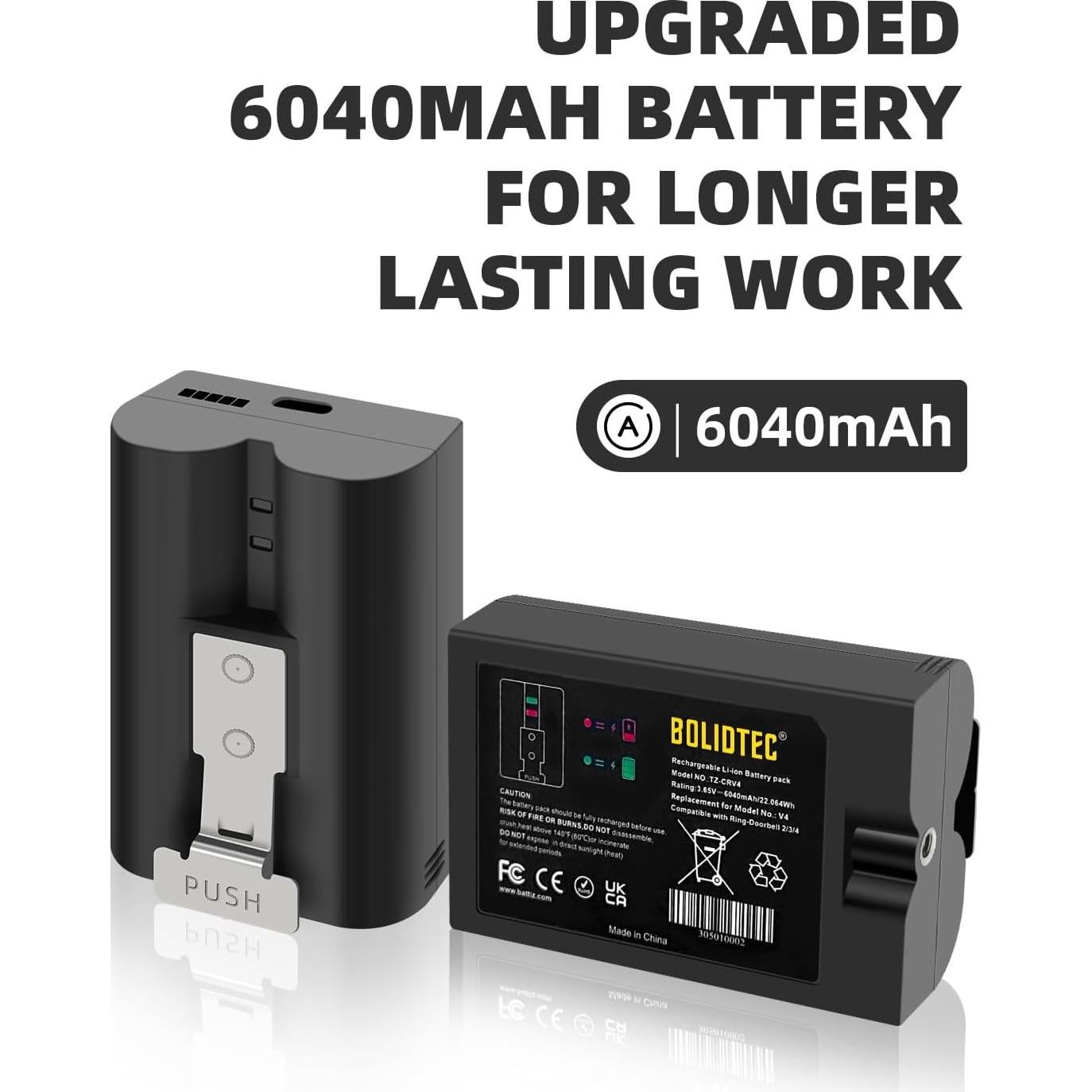 Paquete de 3 Baterías Li-ion 6040mAh + Cargador BolidTec