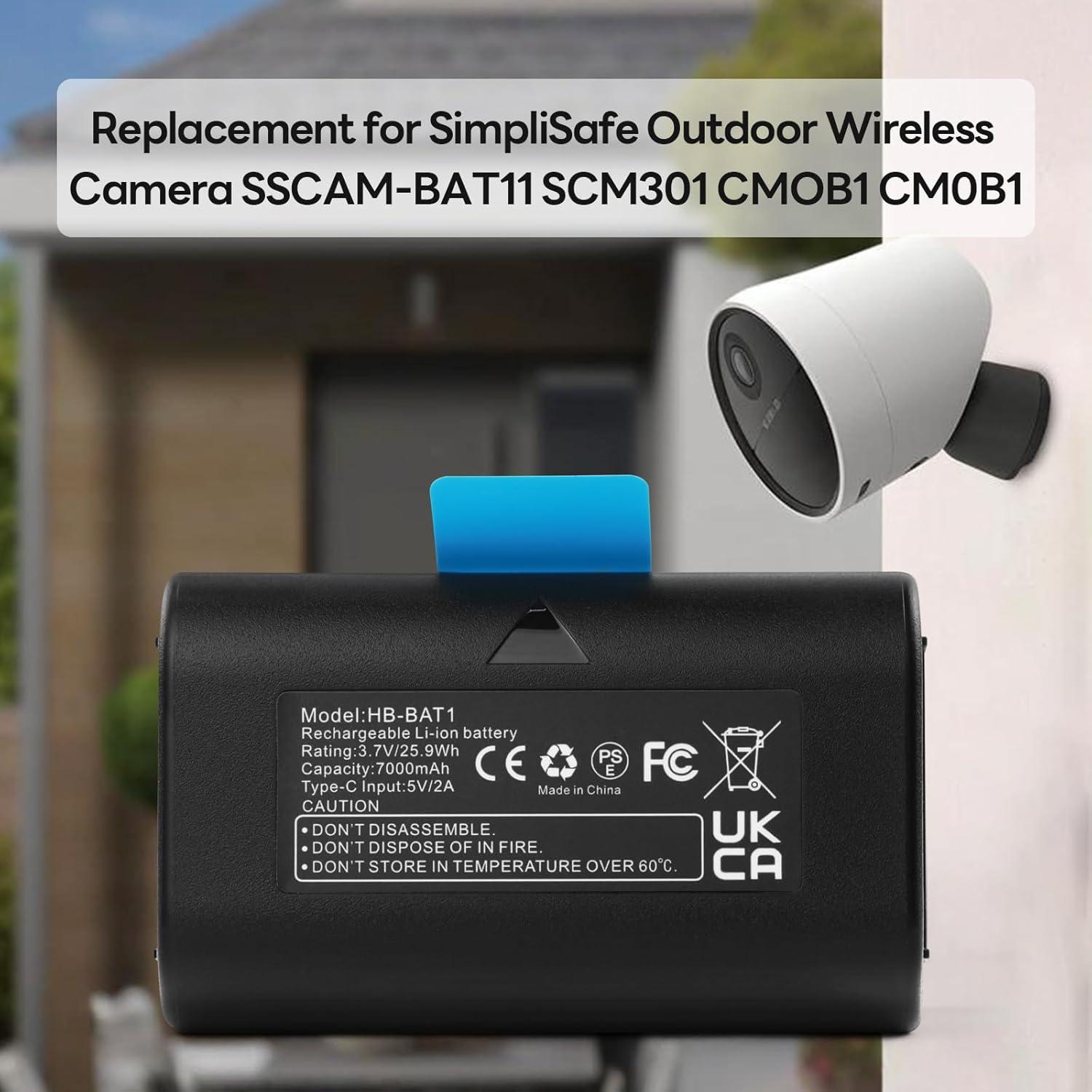 Batería Reemplazo 7000mAh para Cámara Inalámbrica SimpliSafe