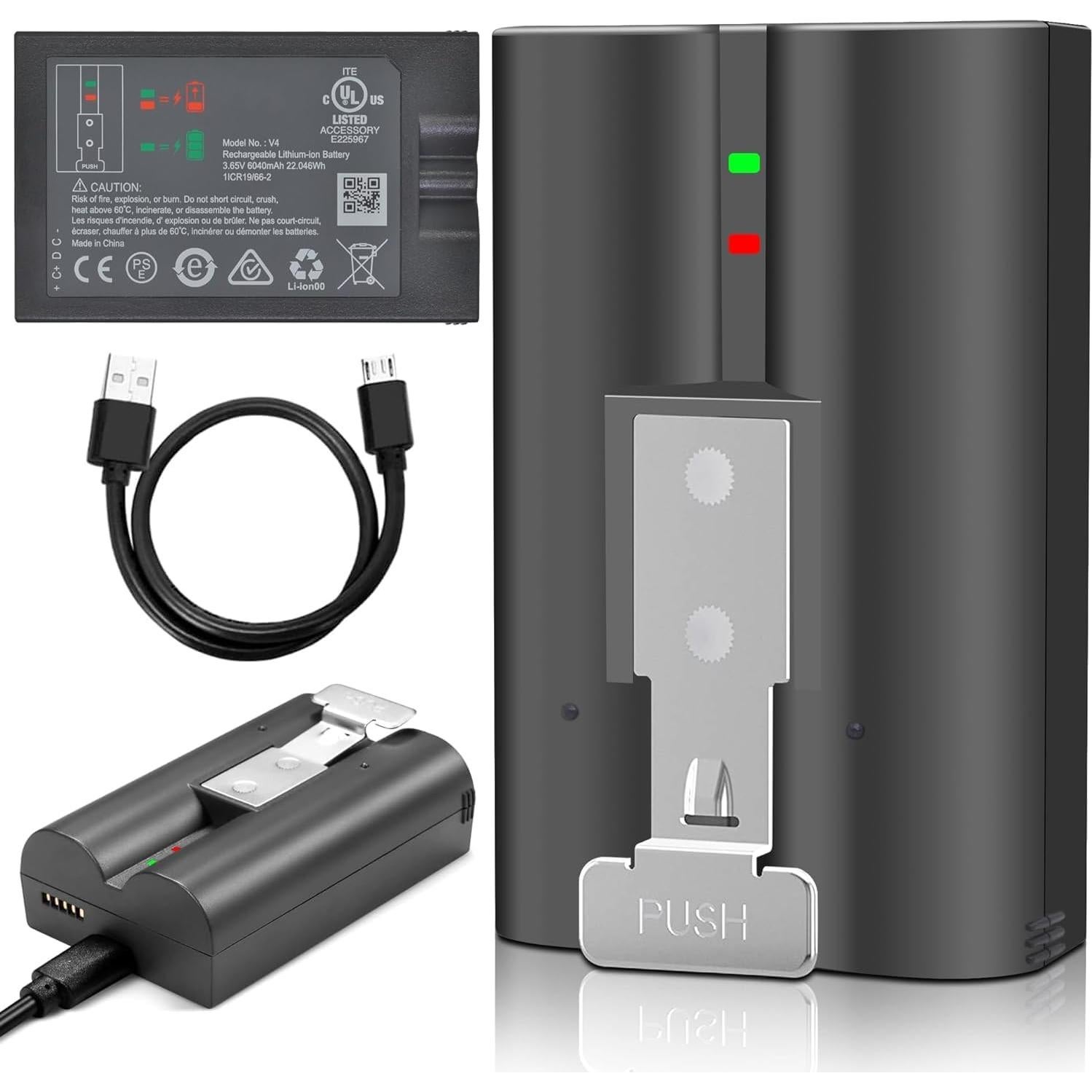 Batería V4 CQCBD para Cámara de Timbre Ring 2 3 4 Recargable