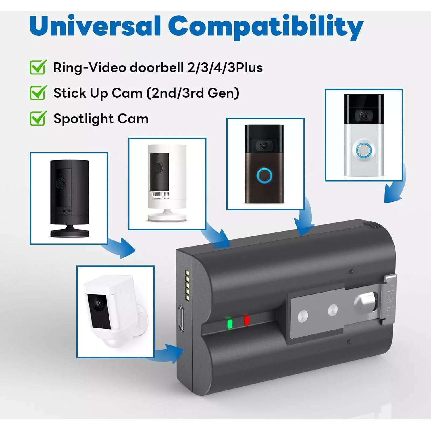 Batería V4 CQCBD para Cámara de Timbre Ring 2 3 4 Recargable