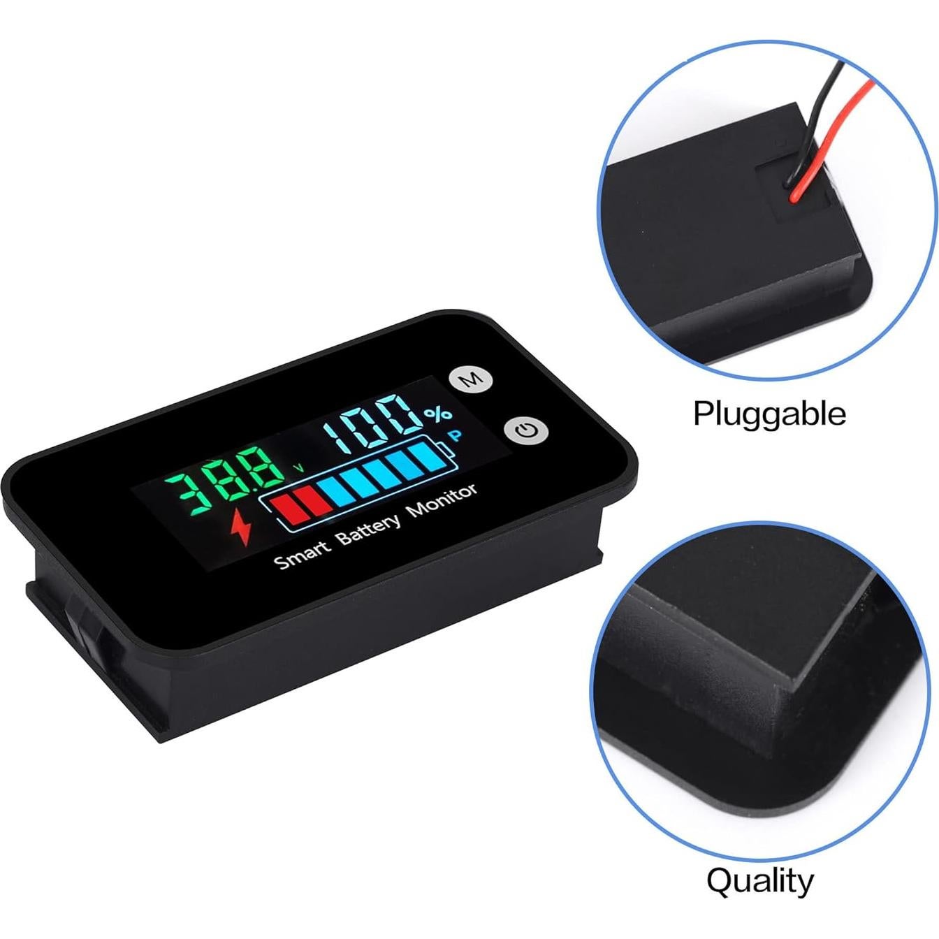 Monitor de Batería IPX7 hwnguJ AA-01 12V-72V con Alarma