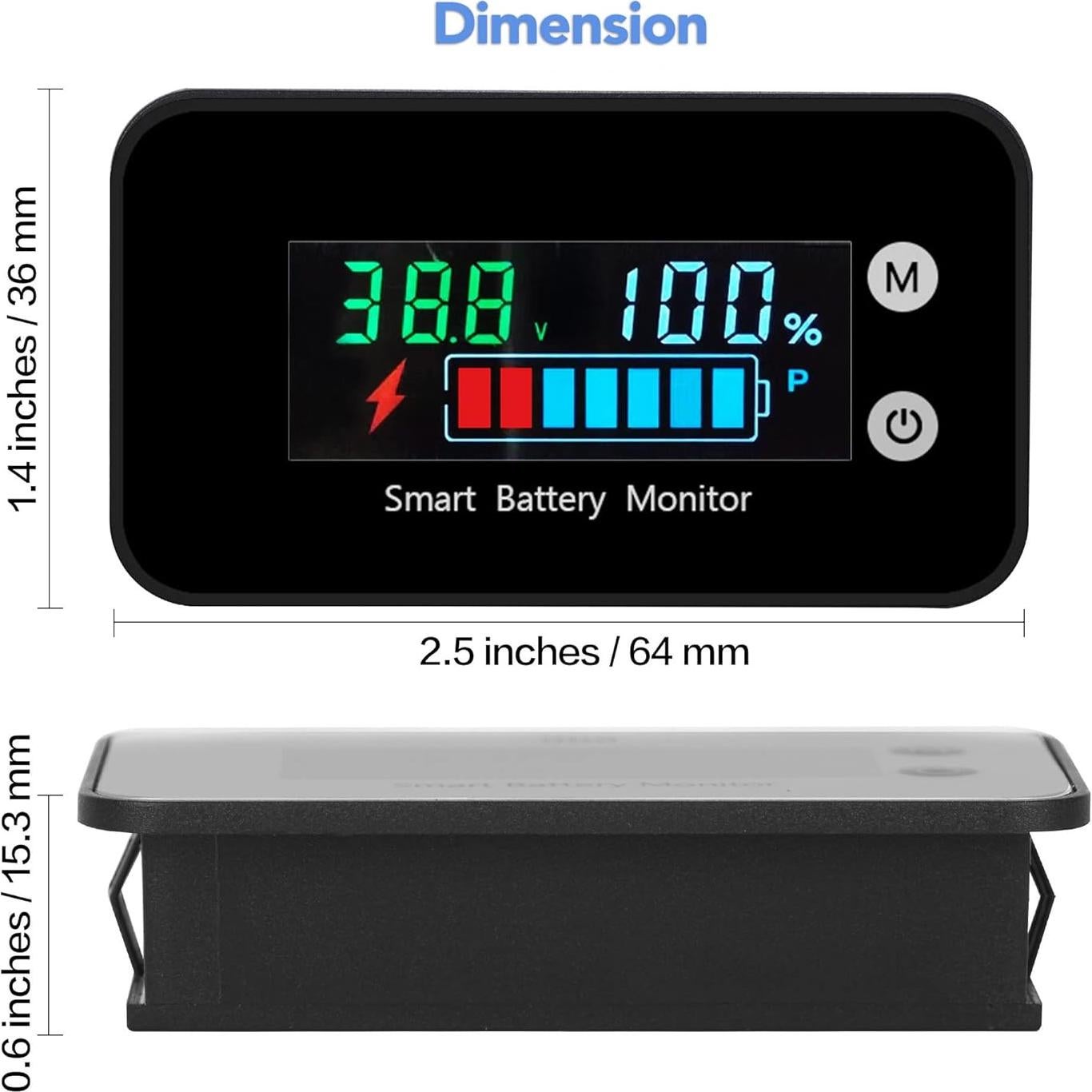 Monitor de Batería IPX7 hwnguJ AA-01 12V-72V con Alarma