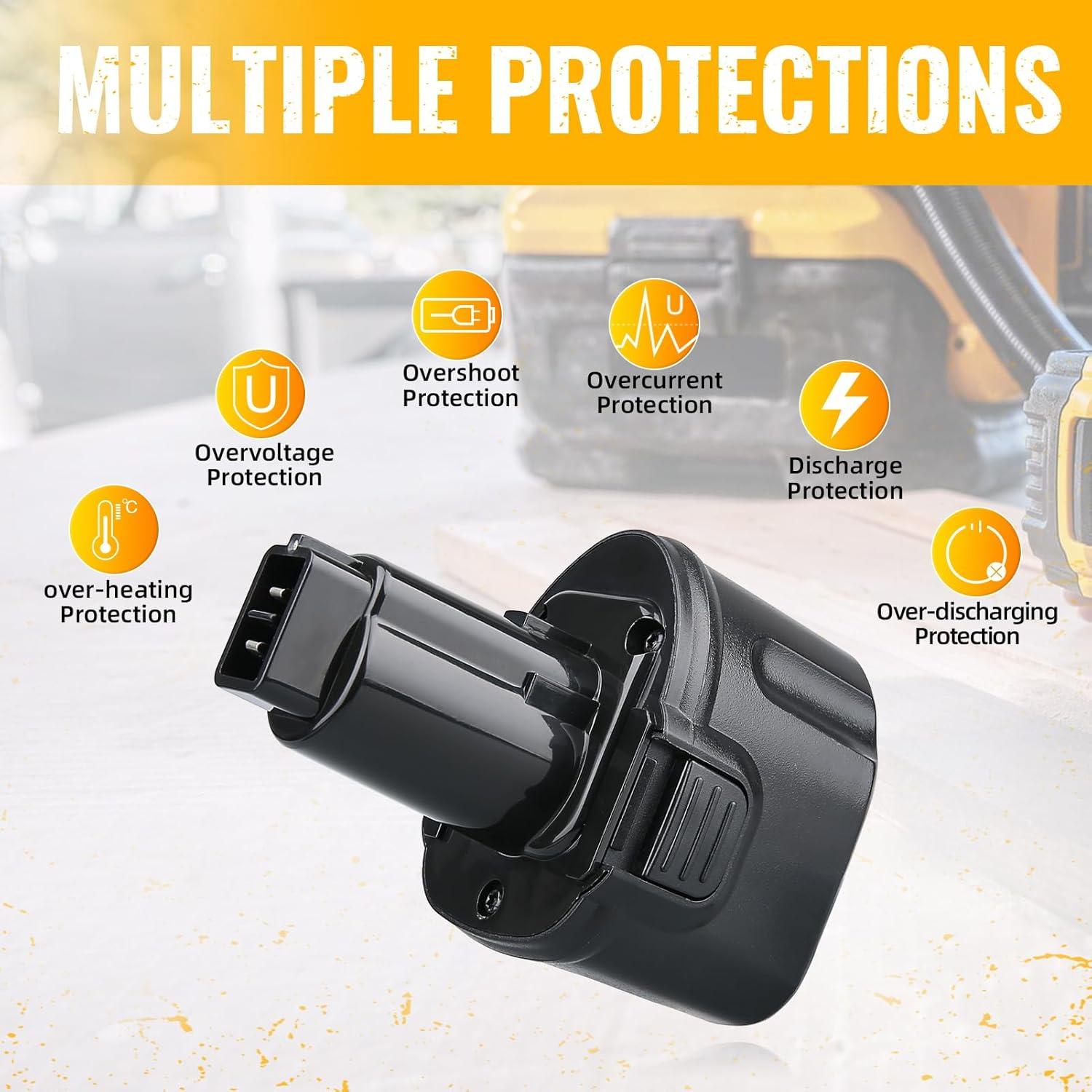 Batería Ni-Mh 4.8Ah 7.2V Dewalt DW9057 Reemplazo