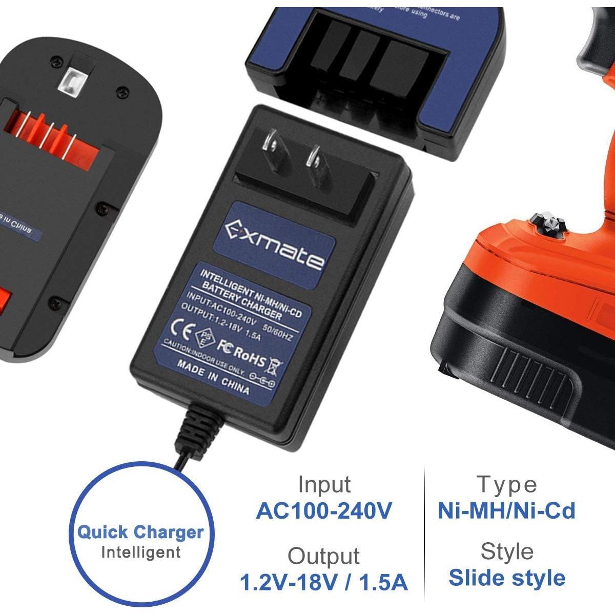 Batería Ni-MH 18V 3.5Ah Exmate + Cargador Compatible Black & Decker