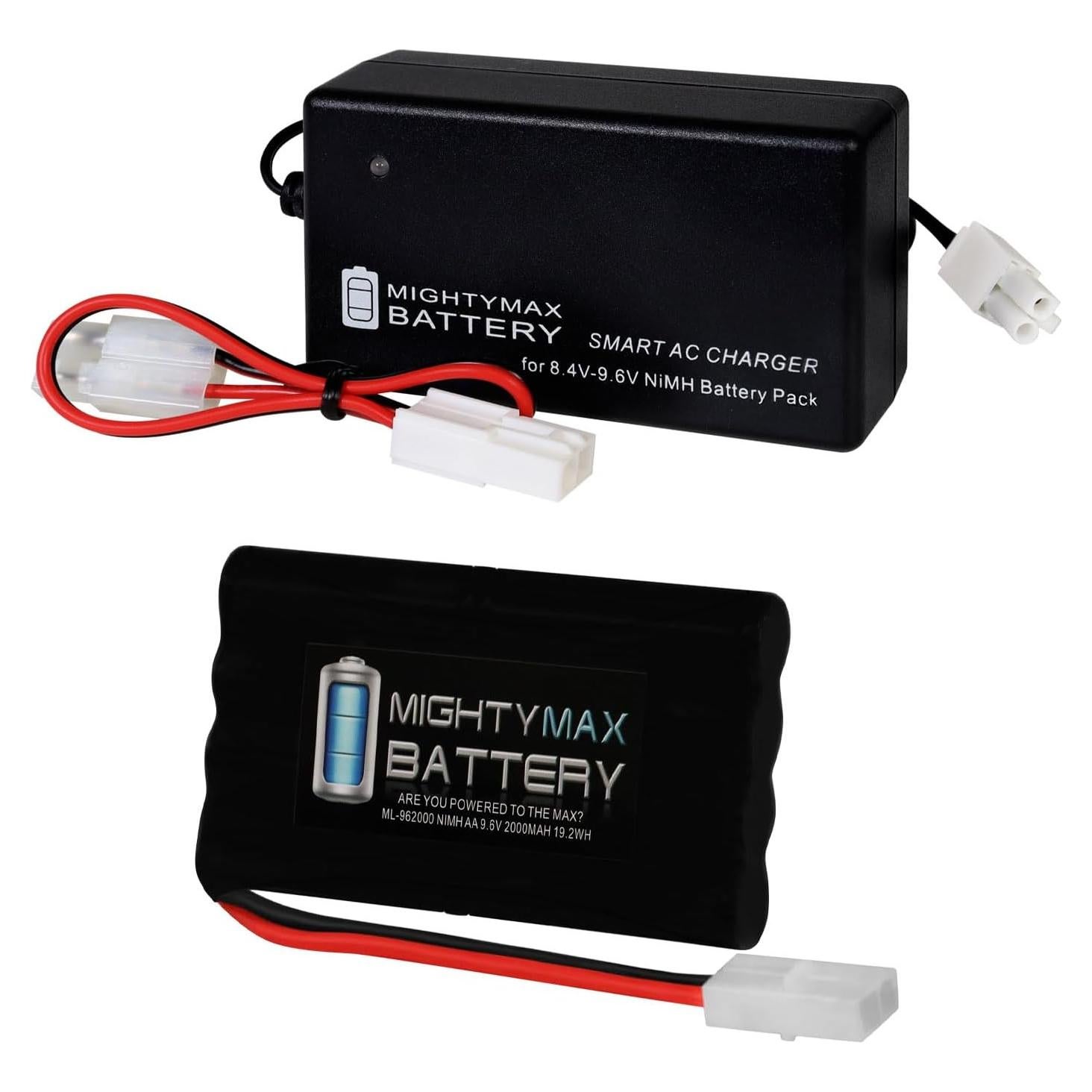 Batería NiMH 2000mAh 9.6V Mighty Max + Cargador 8.4V-9.6V