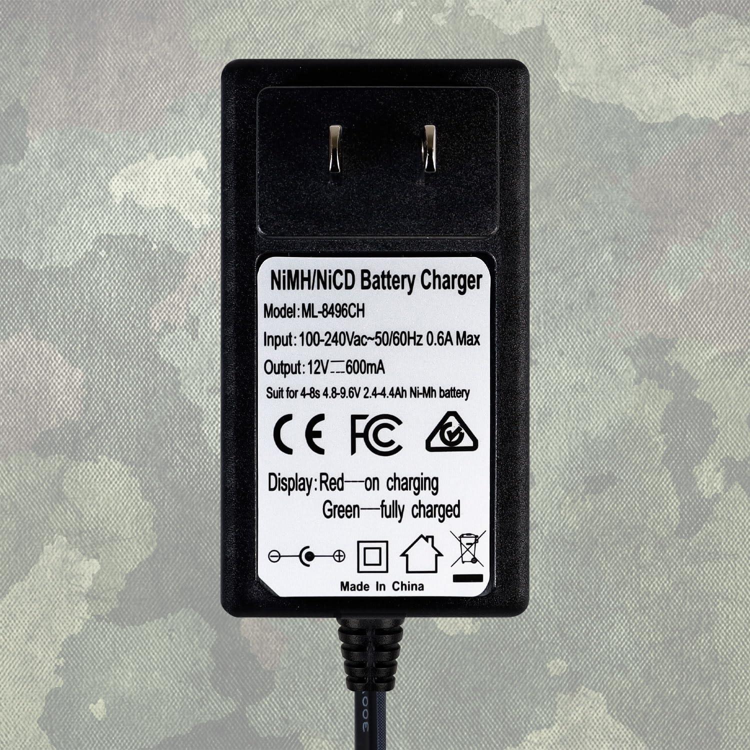 Batería NiMH 2000mAh 9.6V Mighty Max + Cargador 8.4V-9.6V