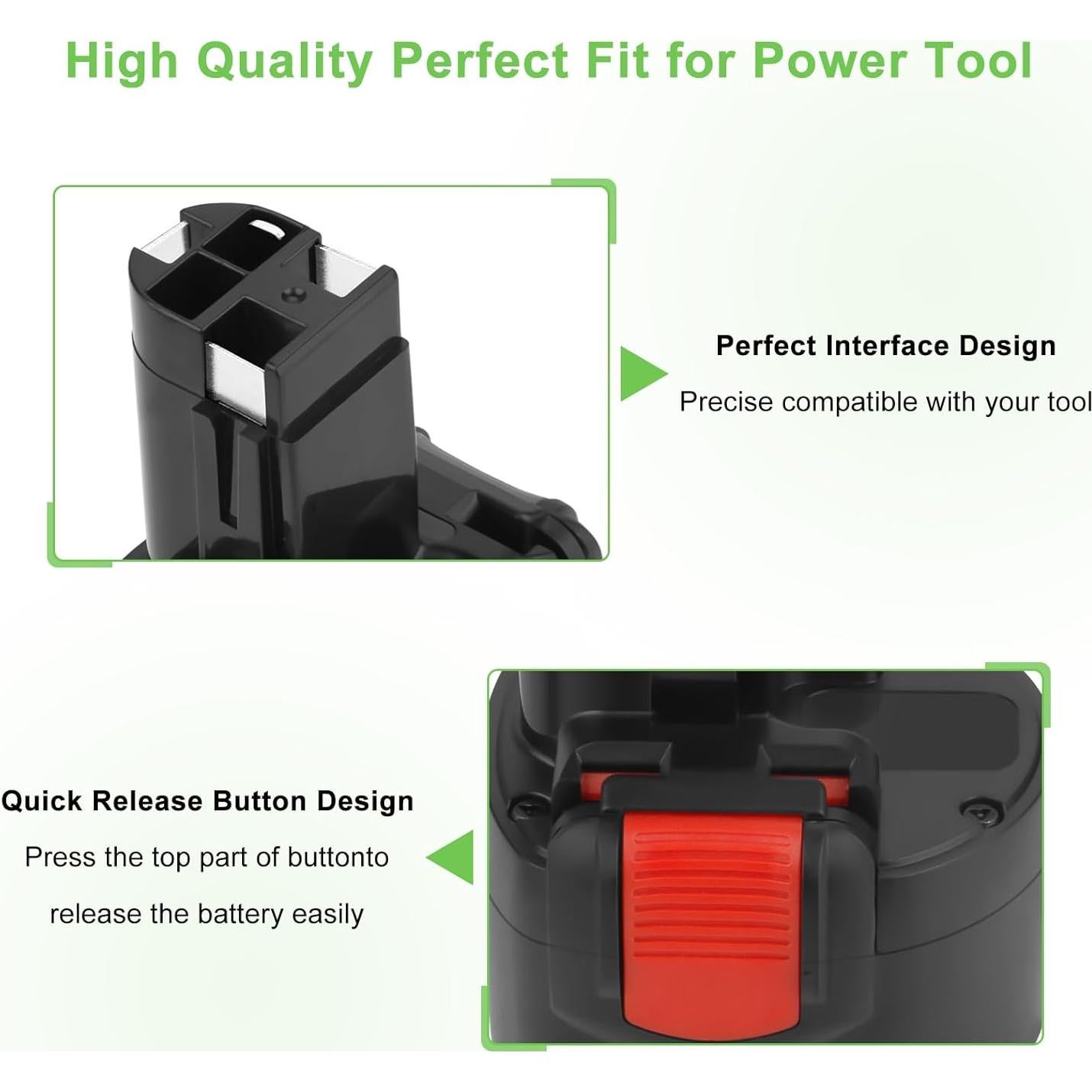 Batería recargable Ni-MH 9.6V 3.5Ah para Bosch PSR960