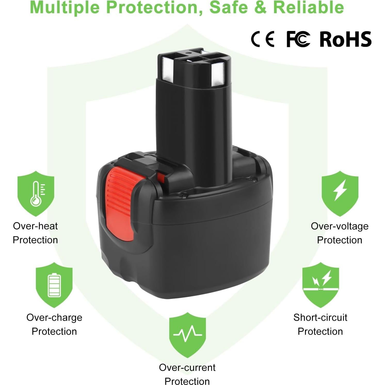 Batería recargable Ni-MH 9.6V 3.5Ah para Bosch PSR960