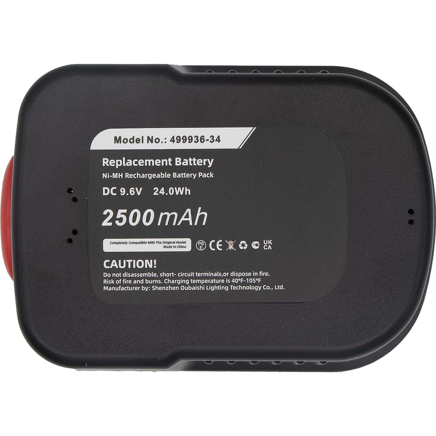 Batería Inalámbrica 9.6V TAWUZUOR HPB96 2500mAh Ni-MH