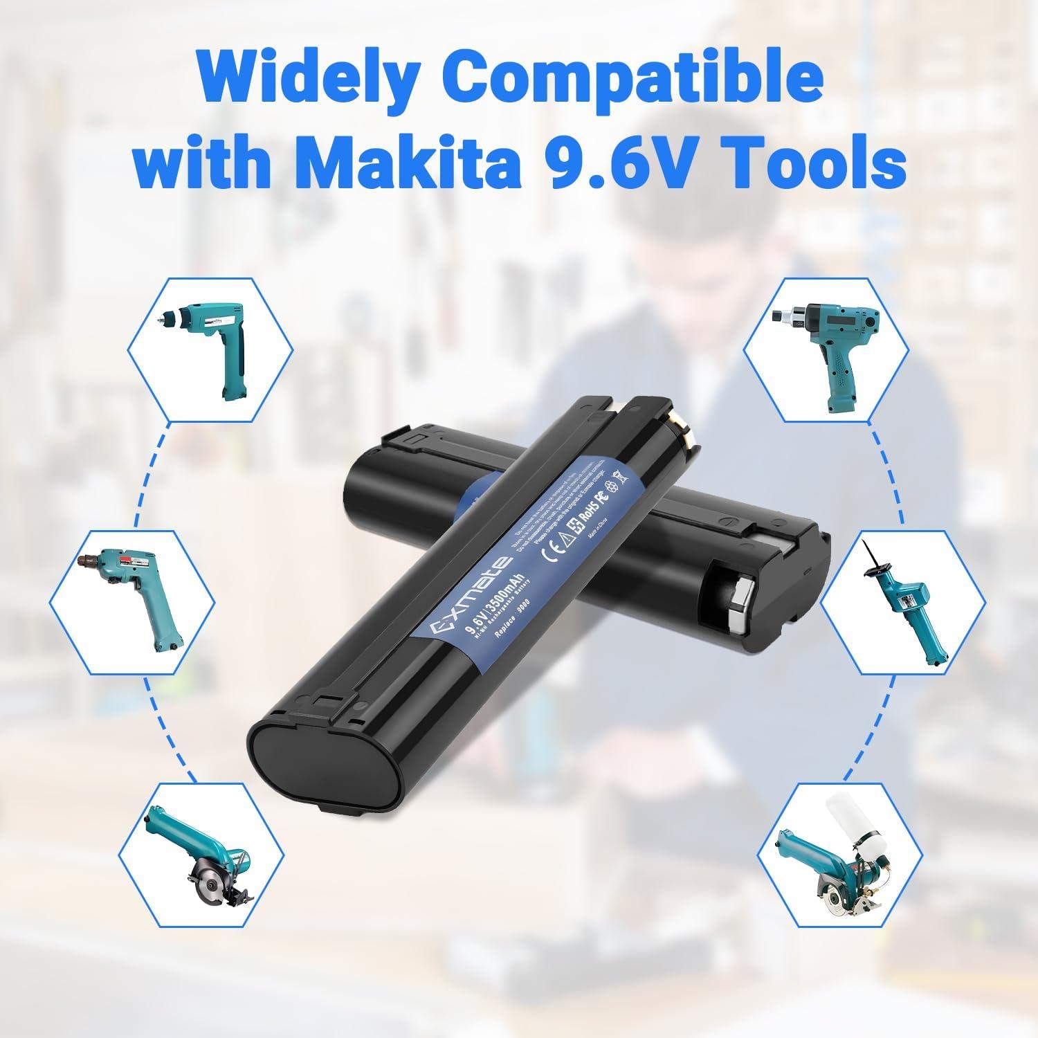 Batería Exmate 3.5Ah 9.6V Ni-MH 2-Pack Compatible Makita