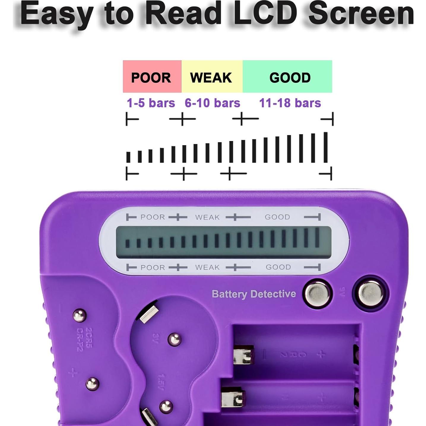 Probador de Baterías LCD Battery Detective - AA, AAA, 9V, CR2032