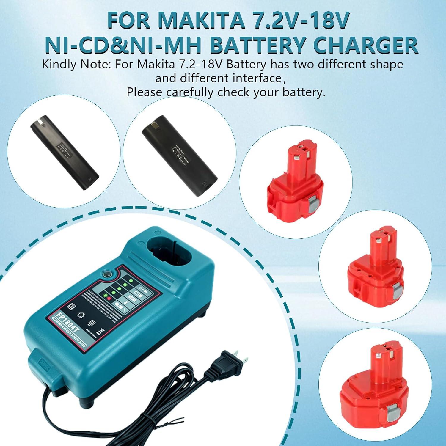 Cargador de Batería Reemplazo Makita 9.6V-18V Ni-Cd Ni-MH
