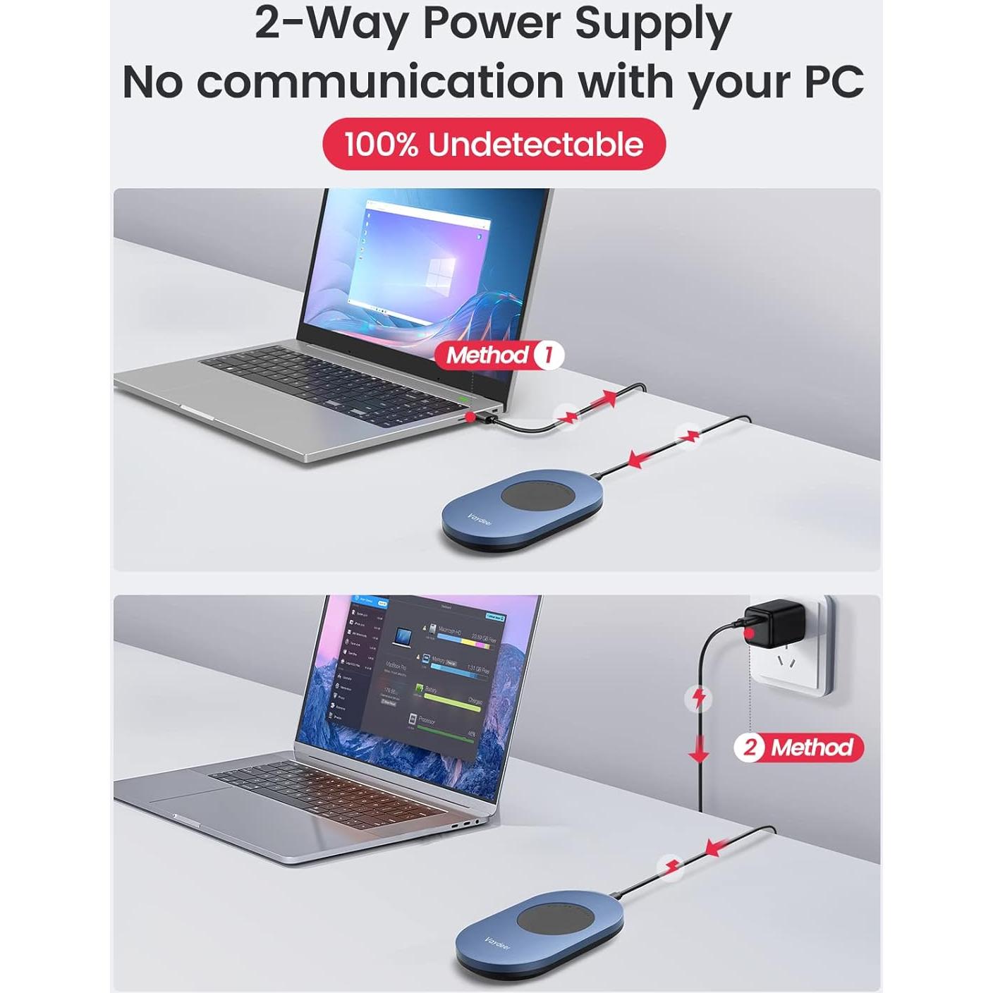 Vaydeer Mouse Mover Ultra Delgado FM2031, Indetectable y Silencioso
