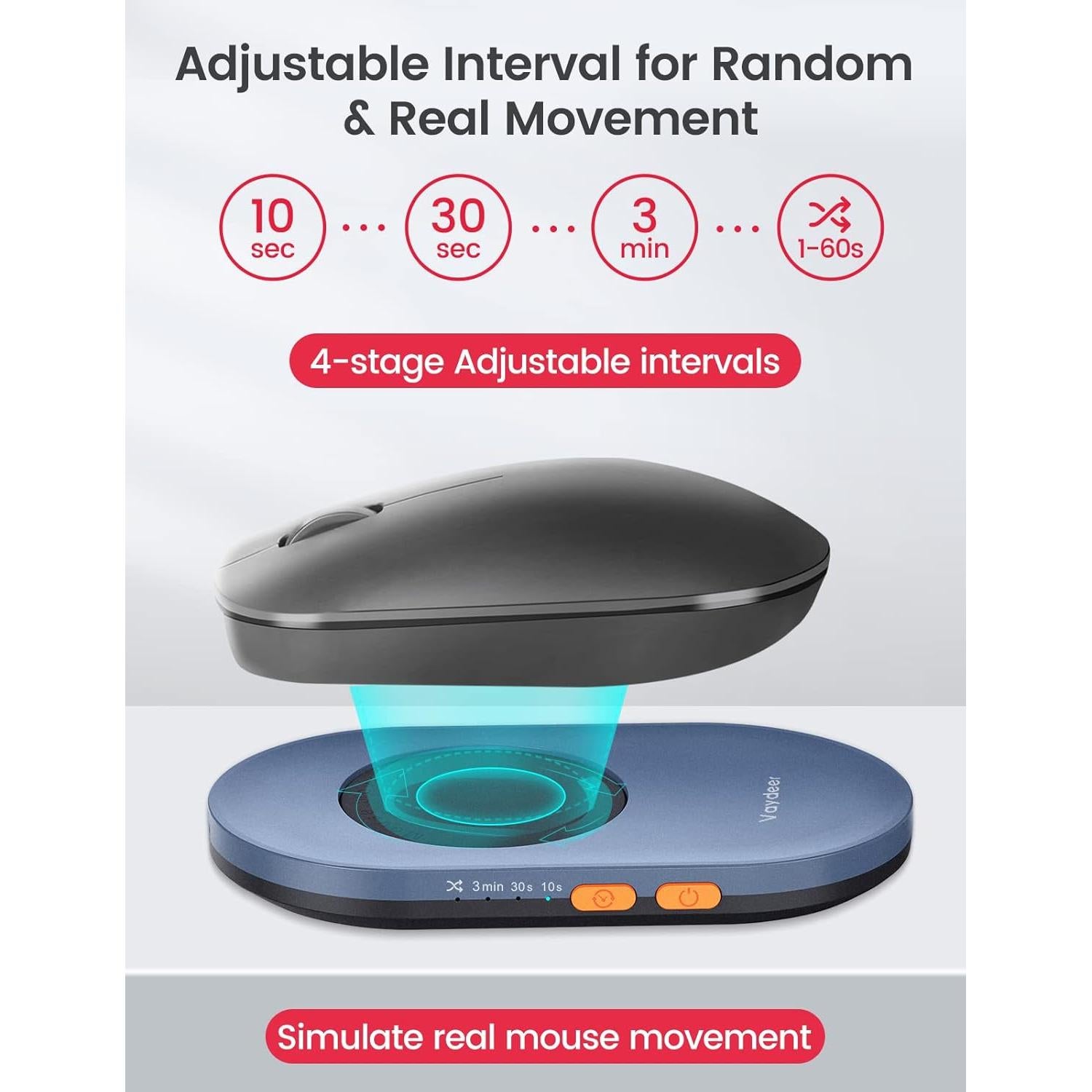 Vaydeer Mouse Mover Ultra Delgado FM2031, Indetectable y Silencioso
