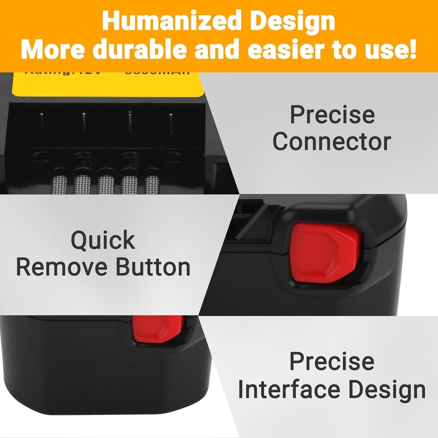 Batería de Reemplazo Ni-MH Joiry 12V 3500mAh Compatible Ridgid