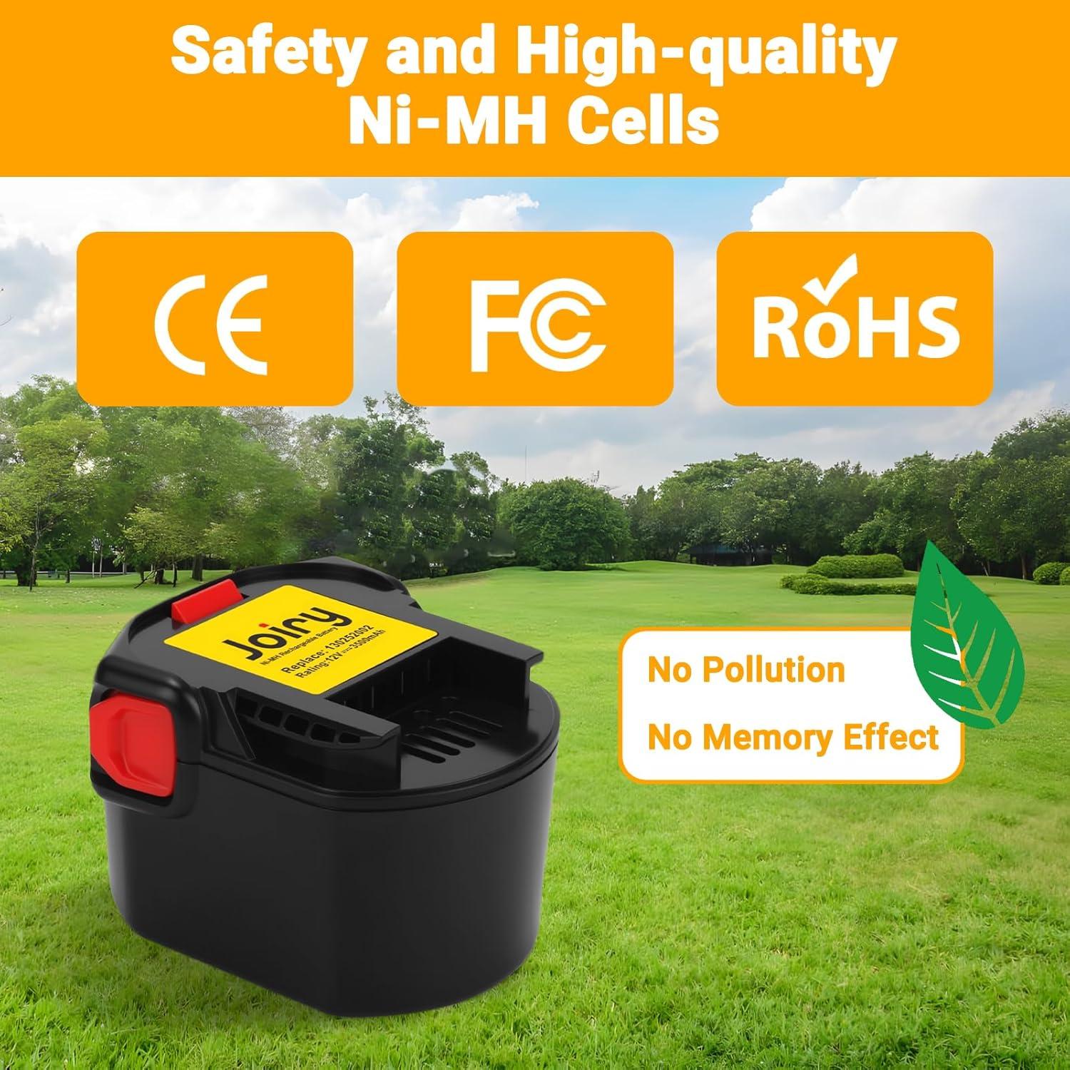 Batería de Reemplazo Ni-MH Joiry 12V 3500mAh Compatible Ridgid
