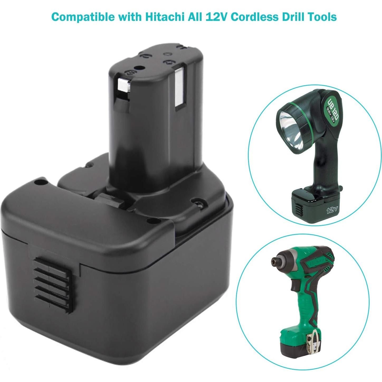 Batería Ni-MH 12V 3500mAh Creabest para Hitachi EB1212S