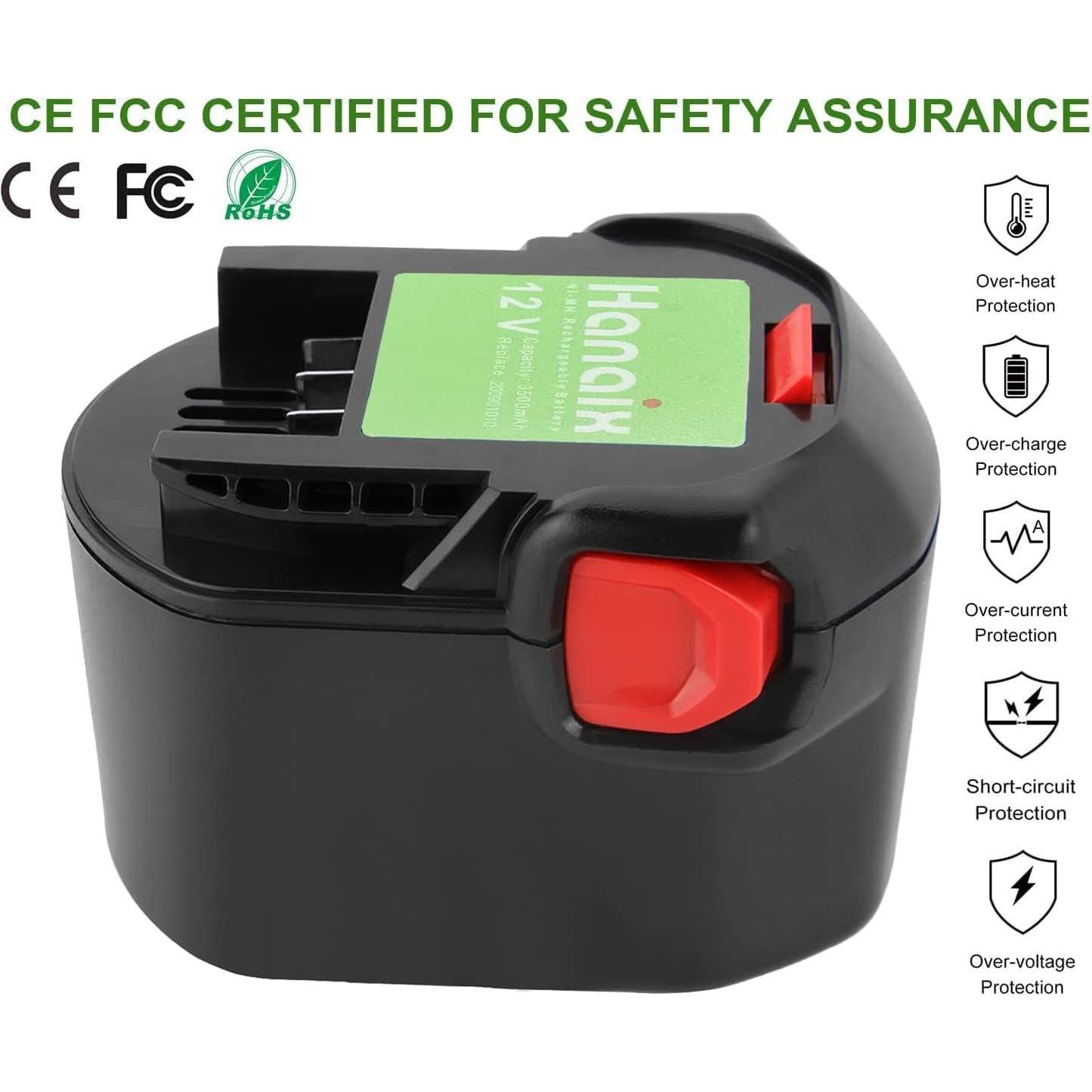 Batería Ni-MH 3.5Ah Ridgid 12V Compatible R82015 R820011