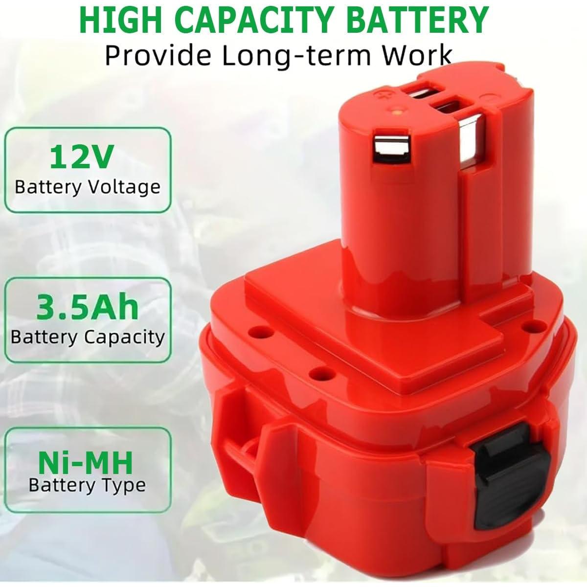 Batería Recargable NiMH 12V 3500mAh para Makita 1200 1233