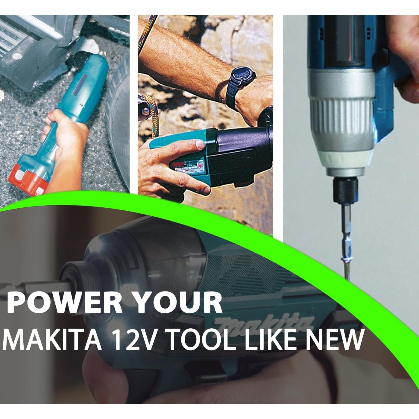 Batería Recargable NiMH 12V 3500mAh para Makita 1200 1233