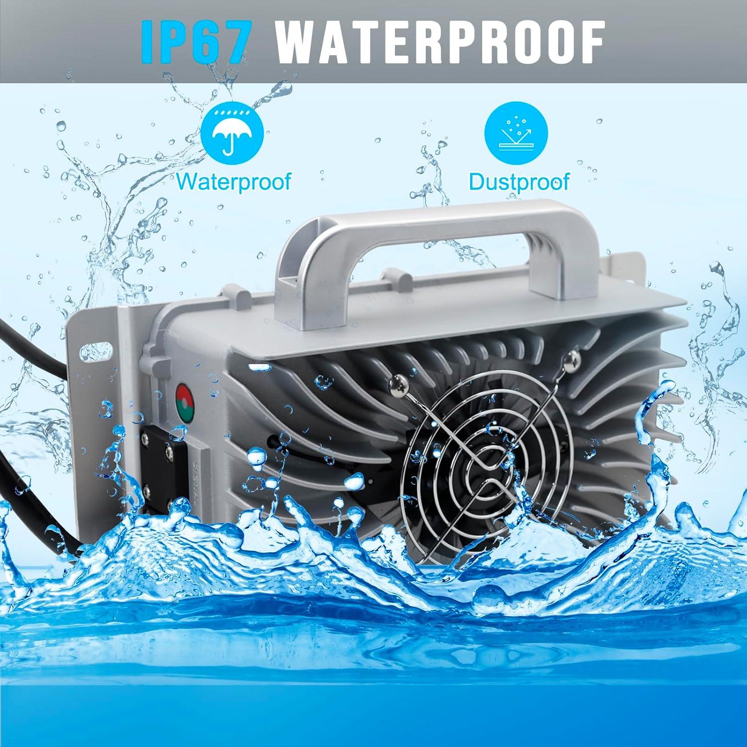 Cargador de Batería de Litio 36V 20A HTAXSCC IP67 para Carro de Golf