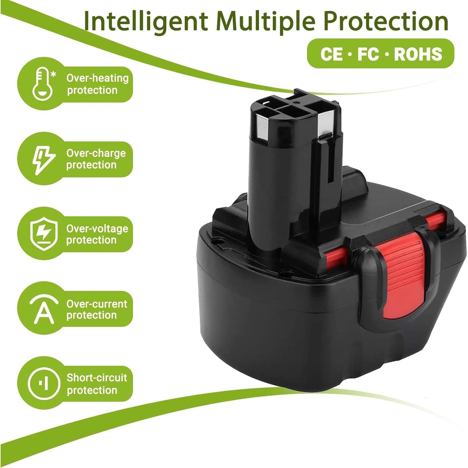 Batería de Reemplazo 12V 3.5Ah Hanaix para Bosch BAT043 BAT045