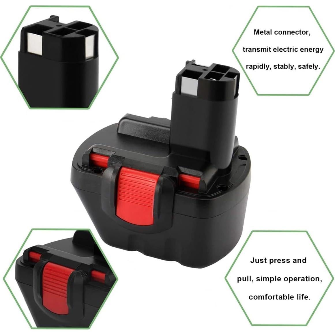 Batería de Reemplazo 12V 3.5Ah Hanaix para Bosch BAT043 BAT045