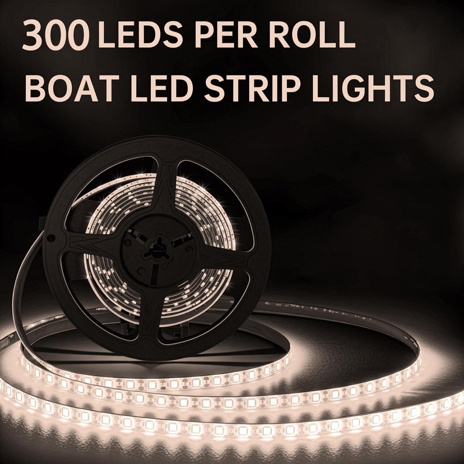 Luces LED Marinas en Tira Shangyuan 5m IP65 Batería Blanca