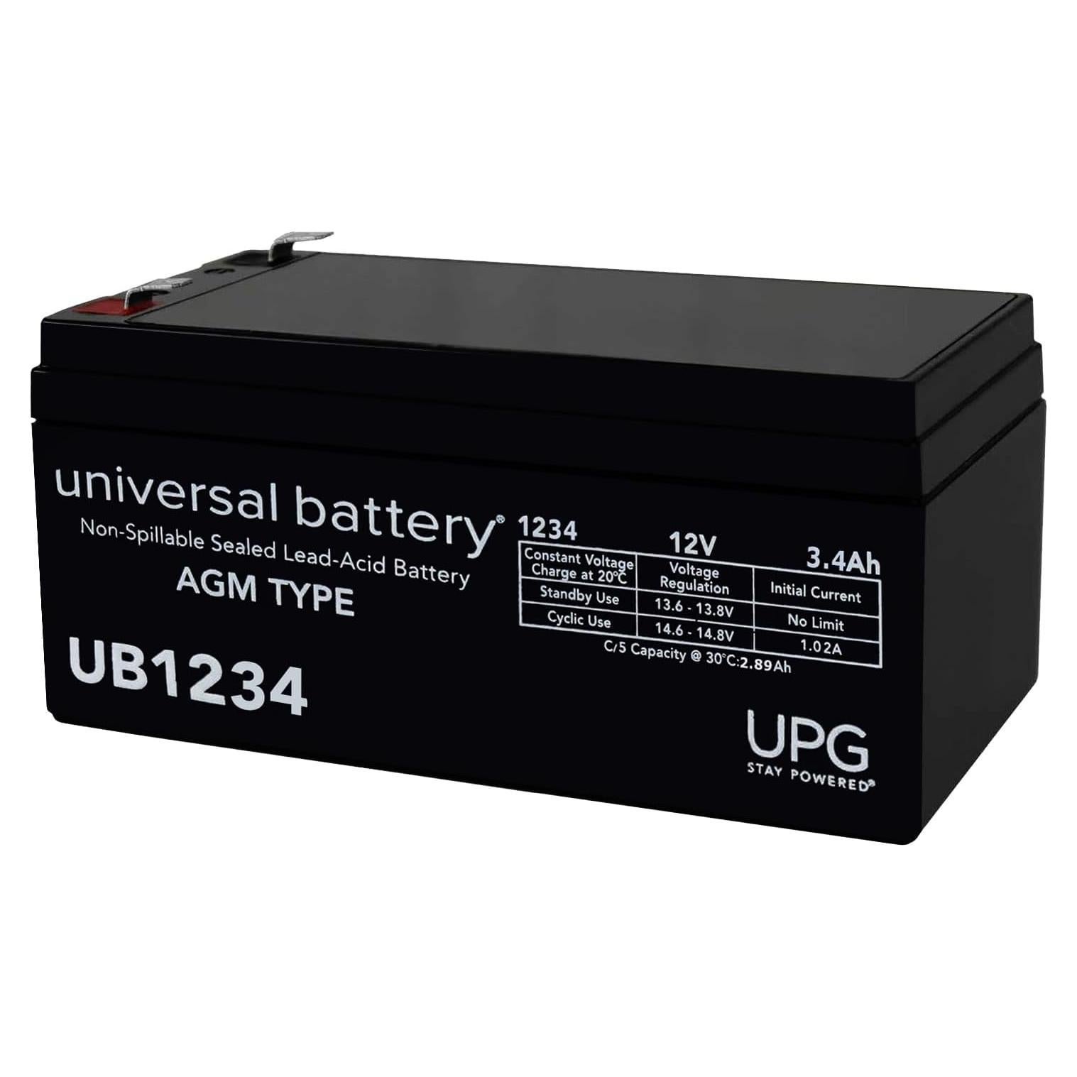 Batería Universal UPG UB1234 12V 3.4Ah para Cámara