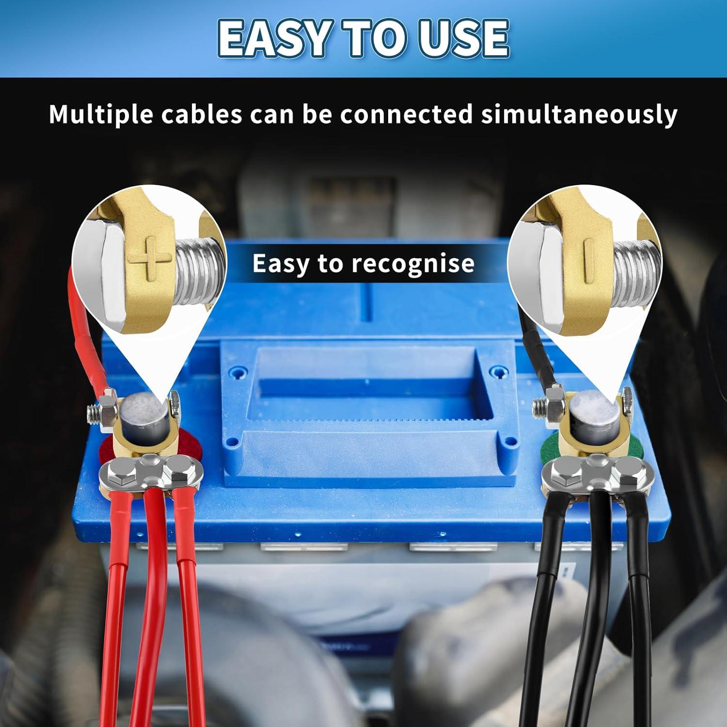 Conectores de Terminal de Batería XIOGZAXI 12V/24V Anticorrosión