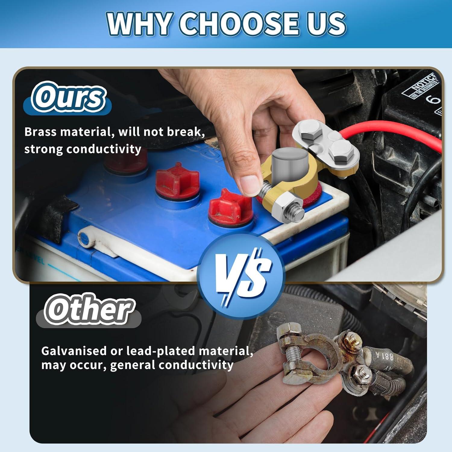 Conectores de Terminal de Batería XIOGZAXI 12V/24V Anticorrosión