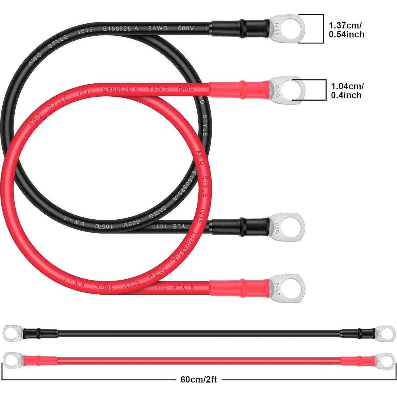 Cable de Batería iGreely 8 AWG 60cm Cobre Estañado