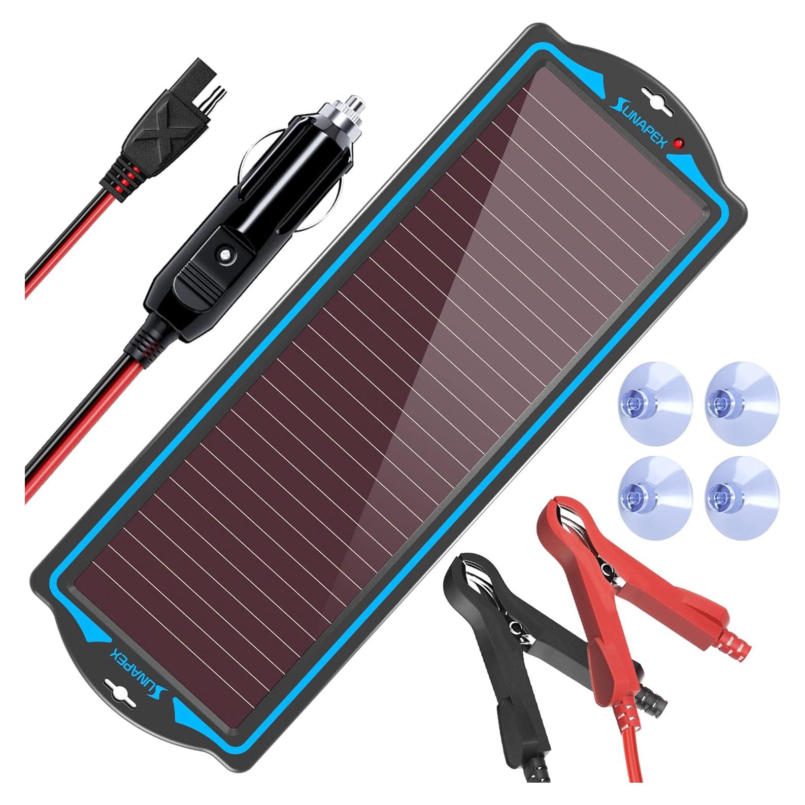 Cargador Solar de Batería 12V SUNAPEX 1.8W Portátil Impermeable