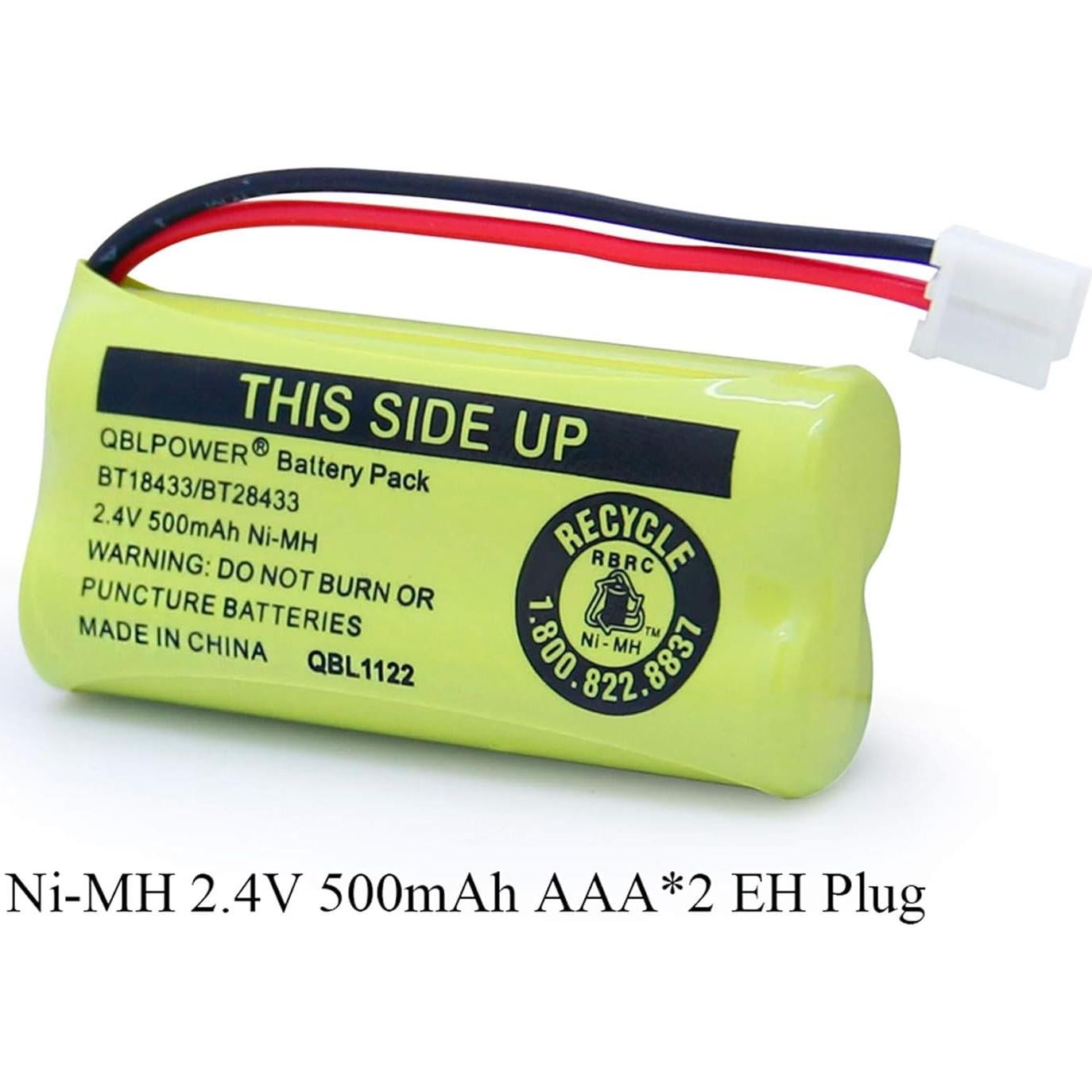 Baterías Recargables QBLPOWER BT18433 2.4V 500mAh (Paquete de 4)