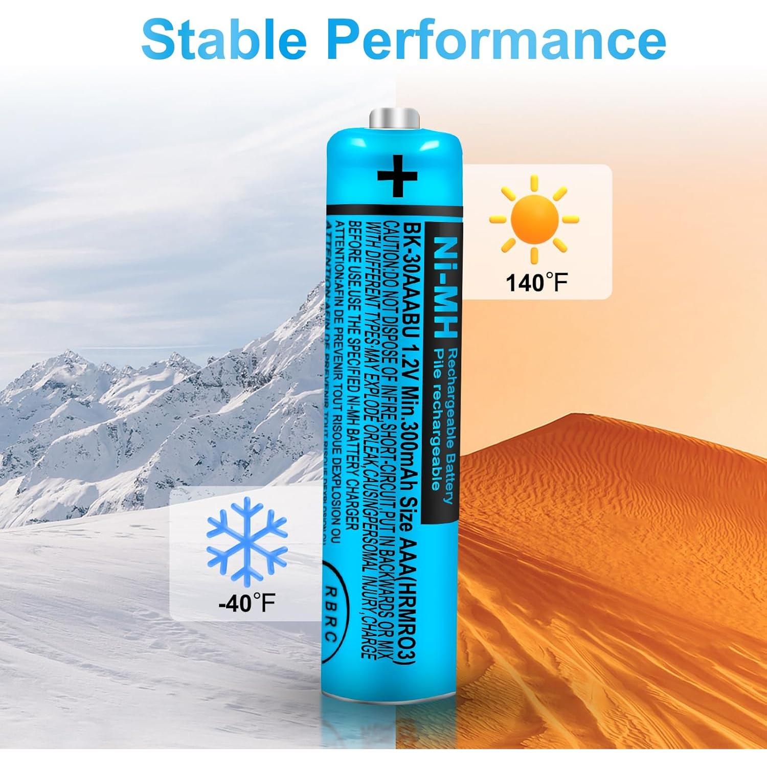 Paquete de 4 Baterías Recargables Ni-MH AAA 300mAh Oumaika