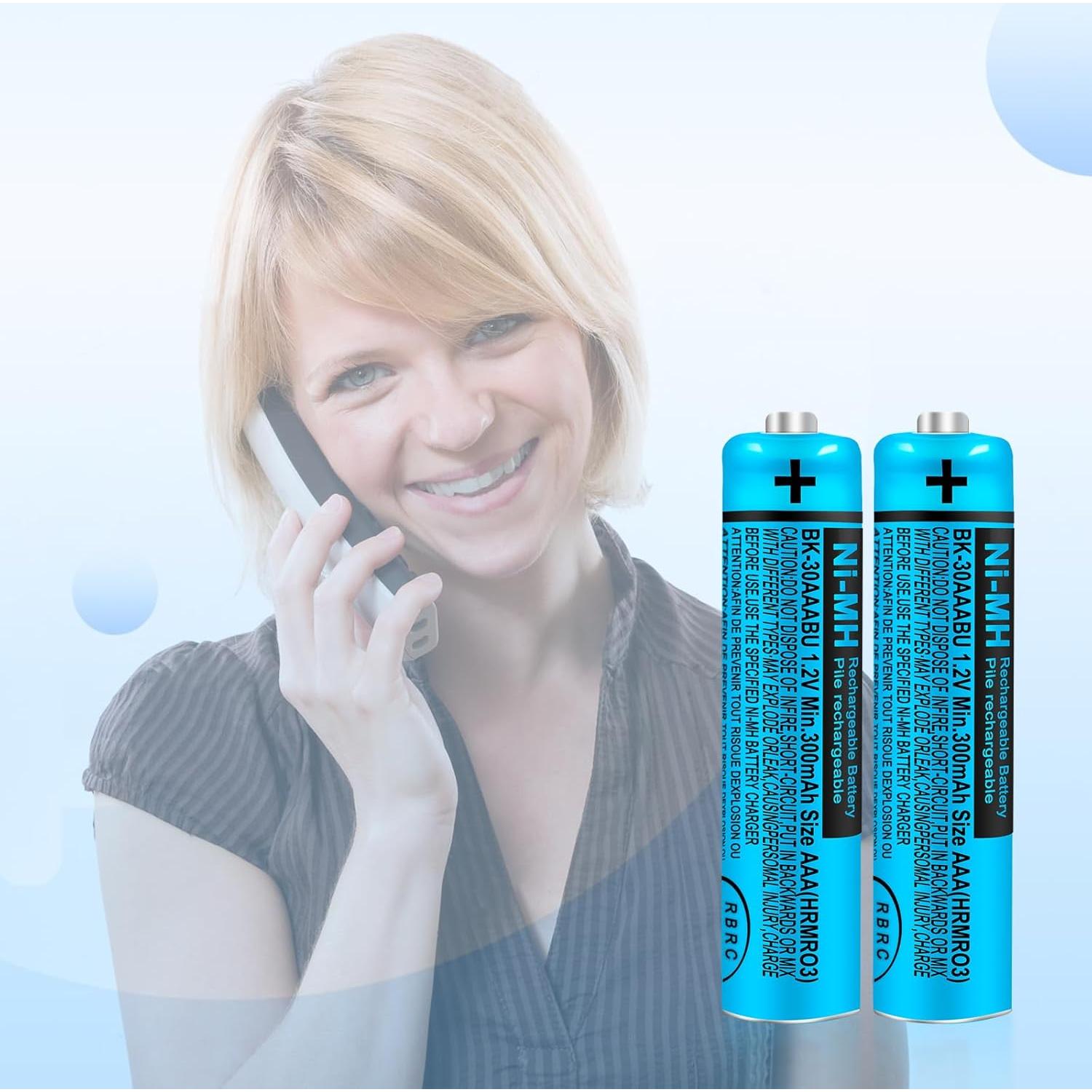 Paquete de 4 Baterías Recargables Ni-MH AAA 300mAh Oumaika