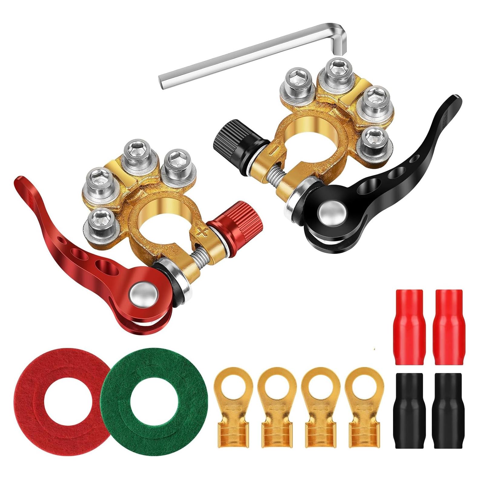 Conectores de terminal de batería Zrigiwr 2 piezas cobre puro